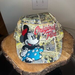 Disney Minnie Mouse 'Original Flirt' Comic Print Cap in Blue, Red, Black, Yellow